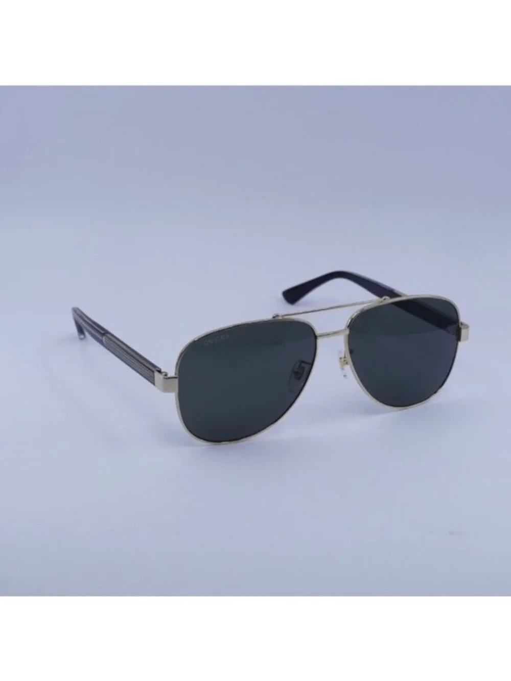 Gucci GG0528S 006 Sunglasses Gold Aviator Frame, Grey Lenses